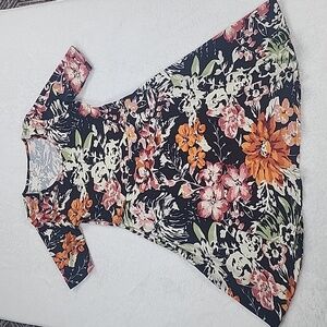 LulaRoe Short Sleeve Floral Print Fit And Flare Dress